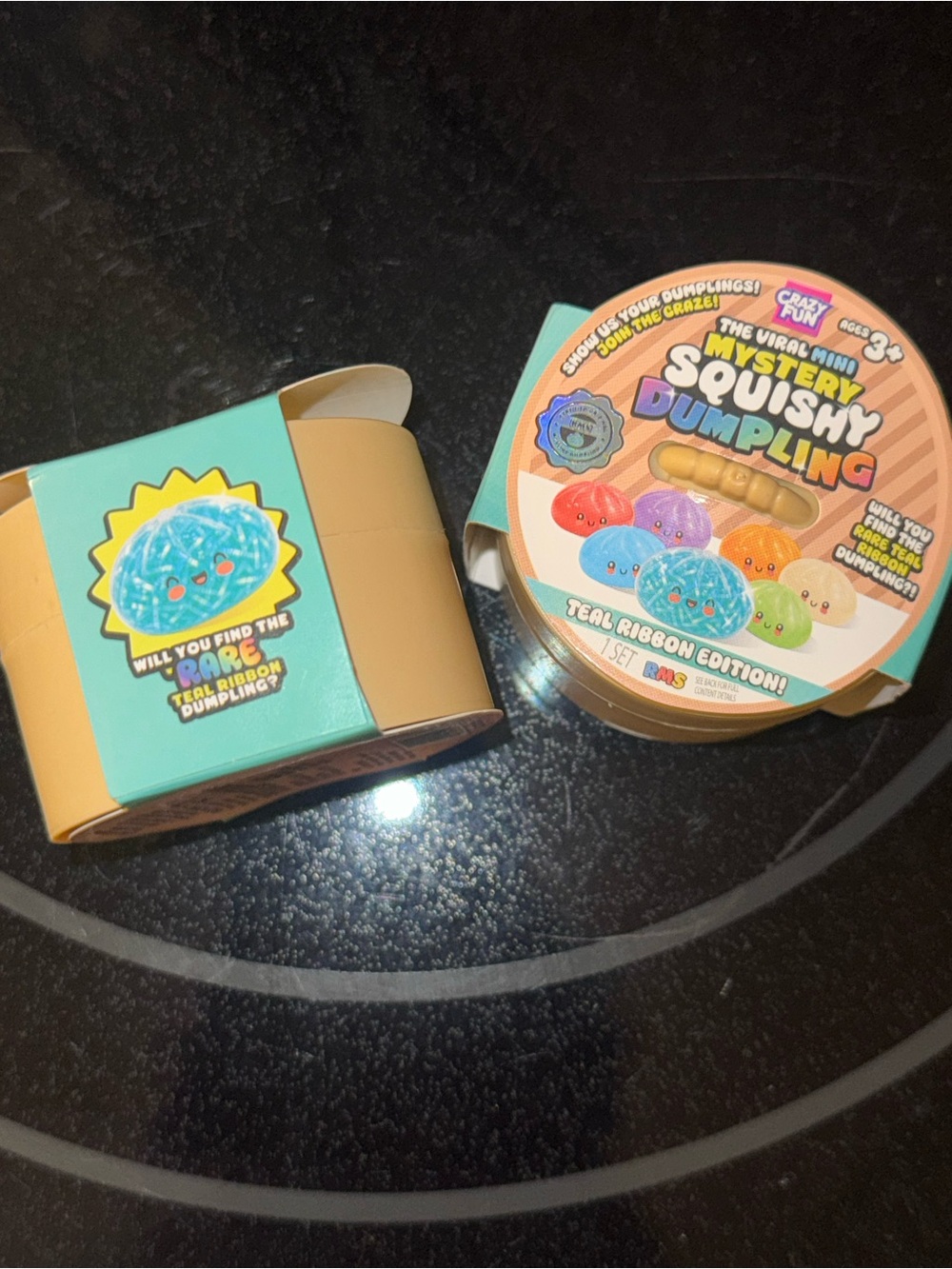 Mini Mystery Squishy Dumpling Kids Toy - Teal Ribbon Edition